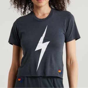 Aviator Nation Bolt Crop Tee